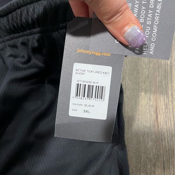 NWT Johnny Bigg Active Textured Knit Shorts Black Size 3X - Picture 2 of 4